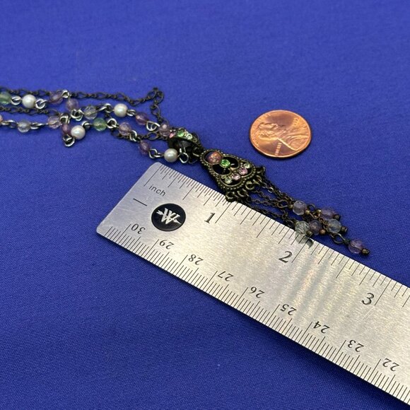 1928 Brand “Confetti” Necklace w/ Faux Pearls & Crystal Accents.  Original Tag - Picture 2 of 11